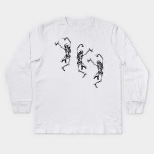 Dance with Death Skeleton Dancing Halloween Kids Long Sleeve T-Shirt